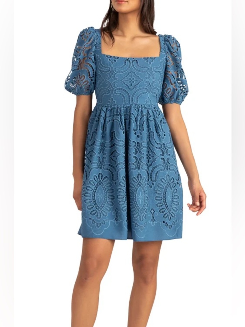 Shoshanna Eyelet Puff-Sleeve Mini Dress NWT Size 6